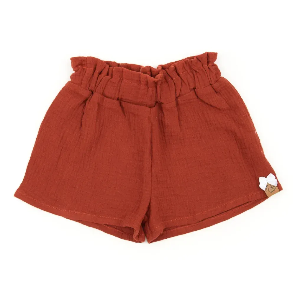 Paperbag Shorts | Musselin | rost