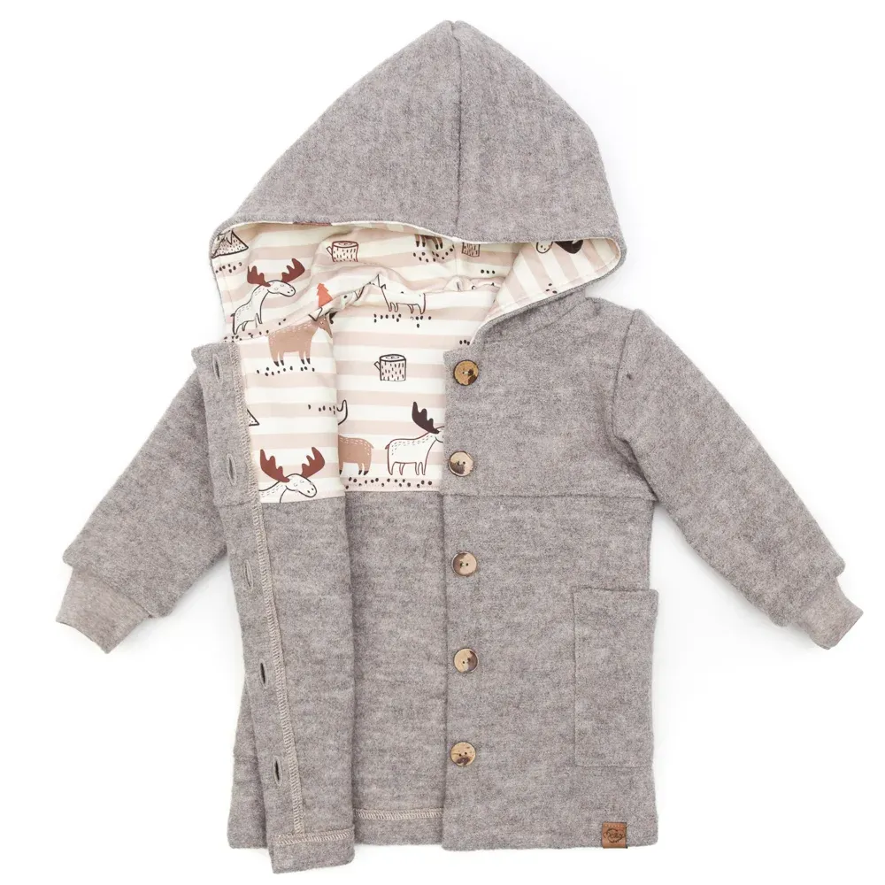 Walkmantel Wollwalk Mantel Mädchen Kinder Jungs Meilisu beige