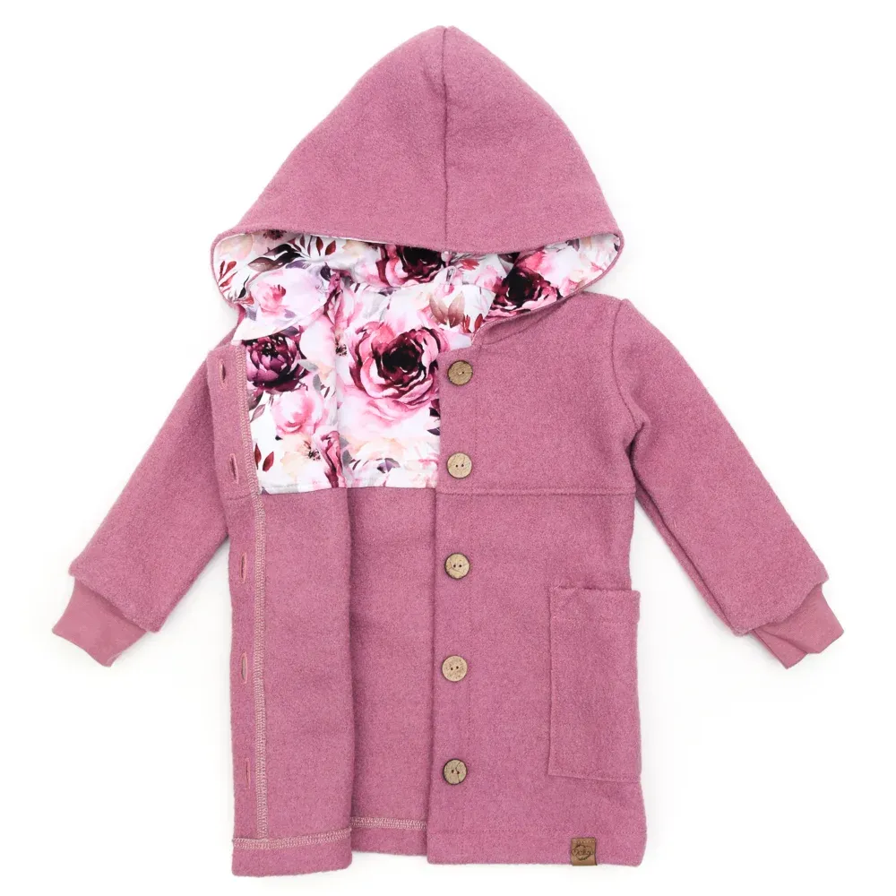 Walkmantel Wollwalk Mantel Mädchen Kinder Meilisu altrosa