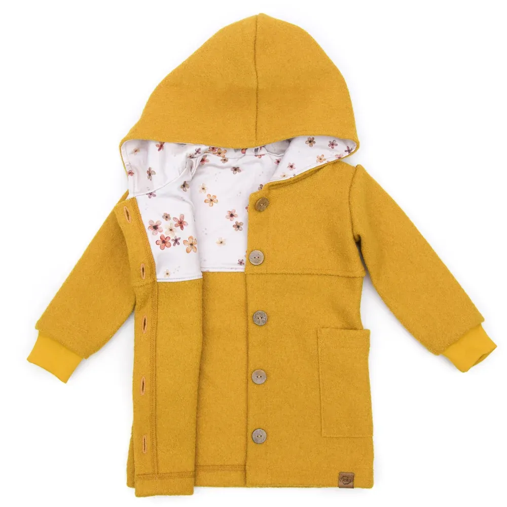 Walkmantel Wollwalk Mantel Mädchen Kinder Jungs Meilisu gelb