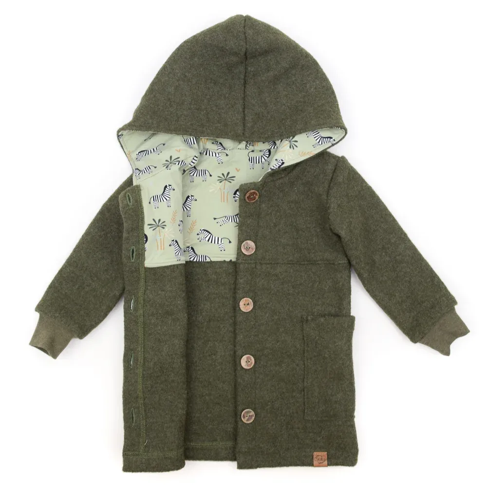 Walkmantel Wollwalk Mantel Mädchen Kinder Jungs Meilisu khaki grün