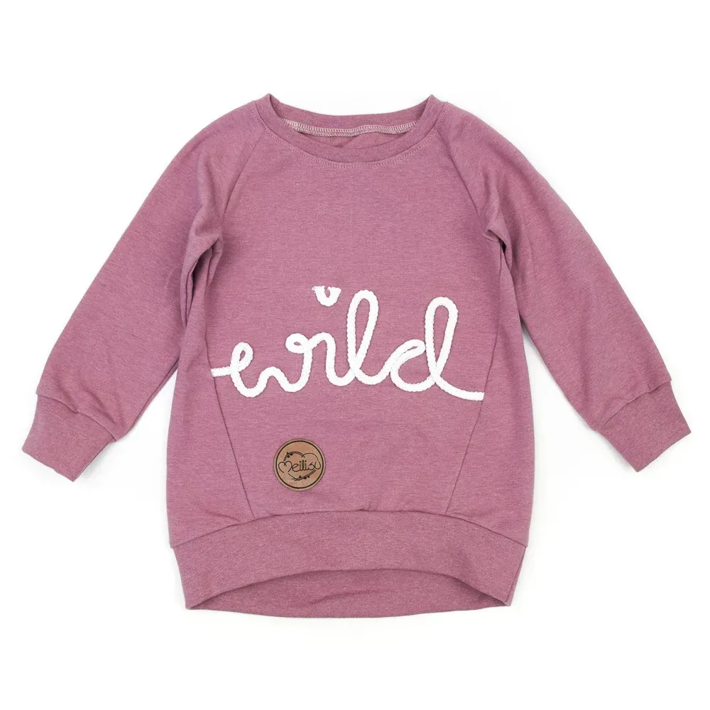 Oversized Pullover Schriftzug | altrosa