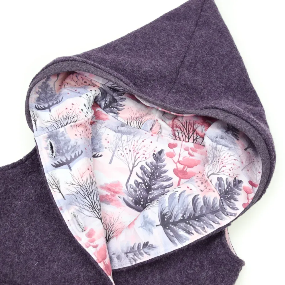 Walkweste | aubergine meliert