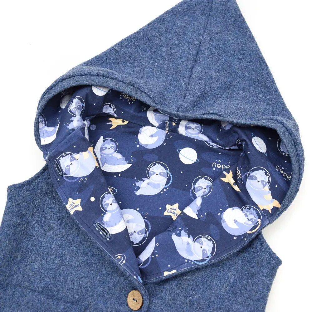 Walkweste | jeansblau meliert