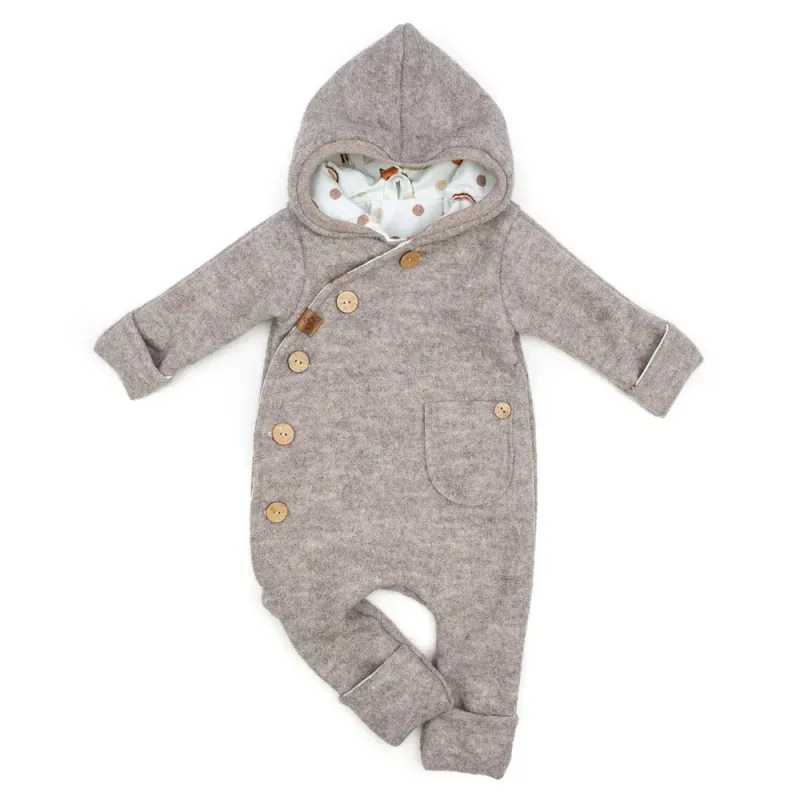 Walkoverall Wollwalk Anzug Baby Kinder beige
