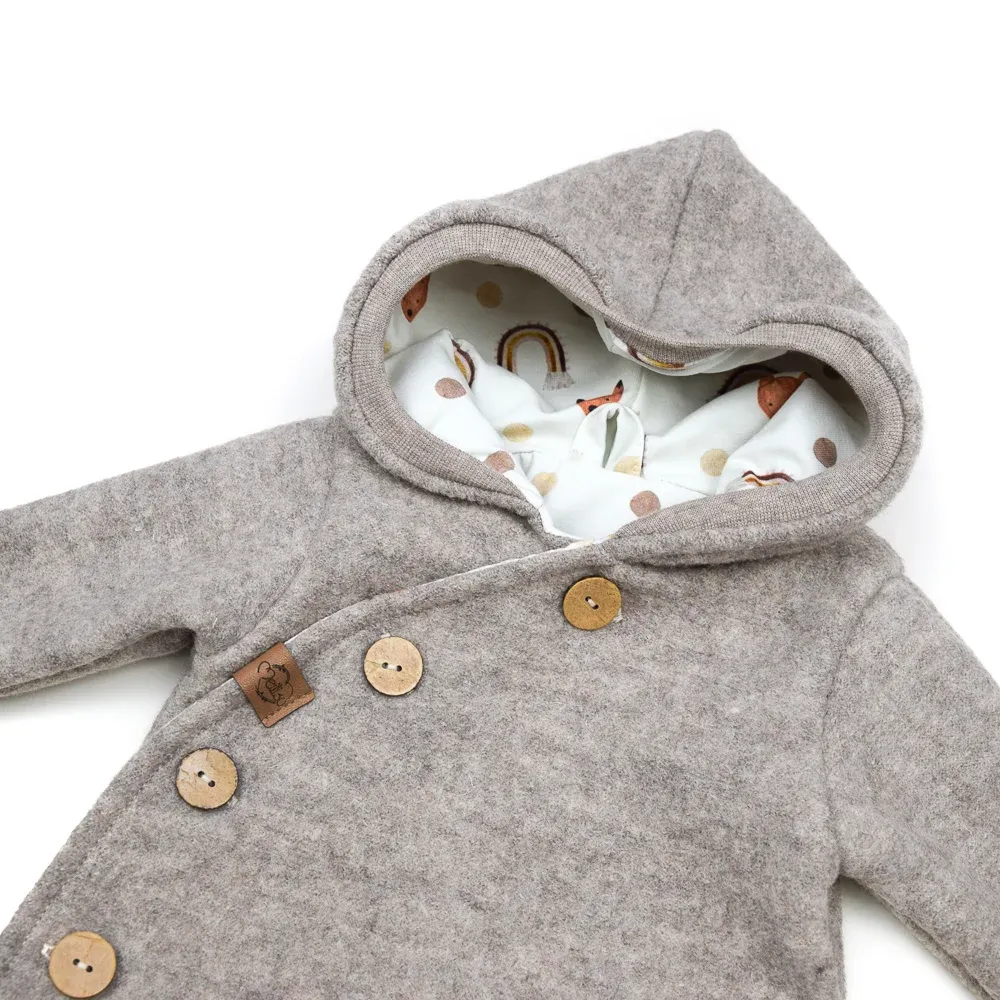 Walkoverall Wollwalk Anzug Baby Kinder beige