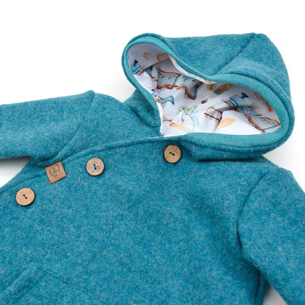 Walkoverall Wollwalk Anzug Baby Kinder petrol