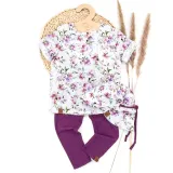 Set | Peony Flowers | Musselinshirt & Leggings & Sonnenhut