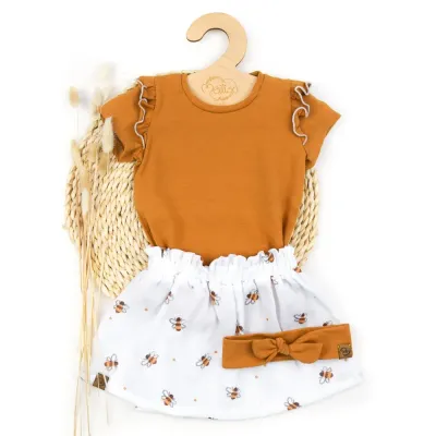 Set | flotte Biene | Rüschenshirt & Paperbag Shorts & Haarband