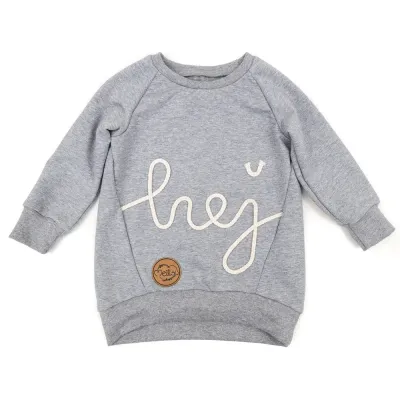 Oversized Pullover Schriftzug | hellgrau