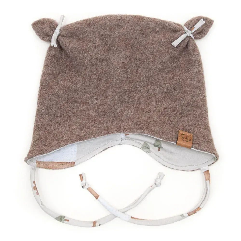 Walkmütze mit Ohren | hellbraun meliert