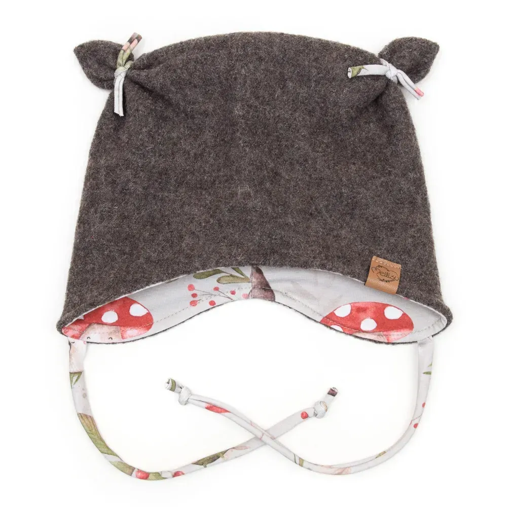 Walkmütze mit Ohren | braun meliert