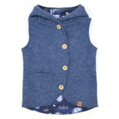 Walkweste | jeansblau meliert | Größe 86/92