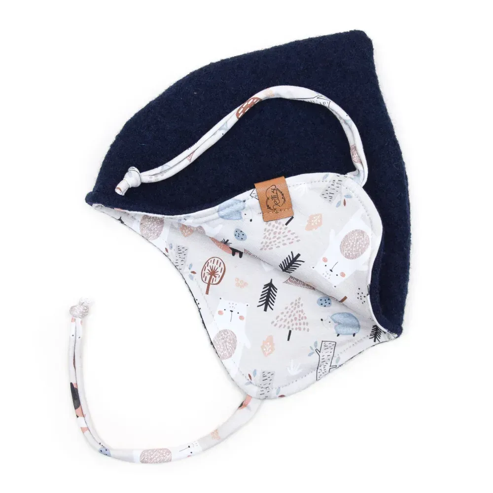 Walkmütze mit Zipfel | marine | Gr. 45-47 cm