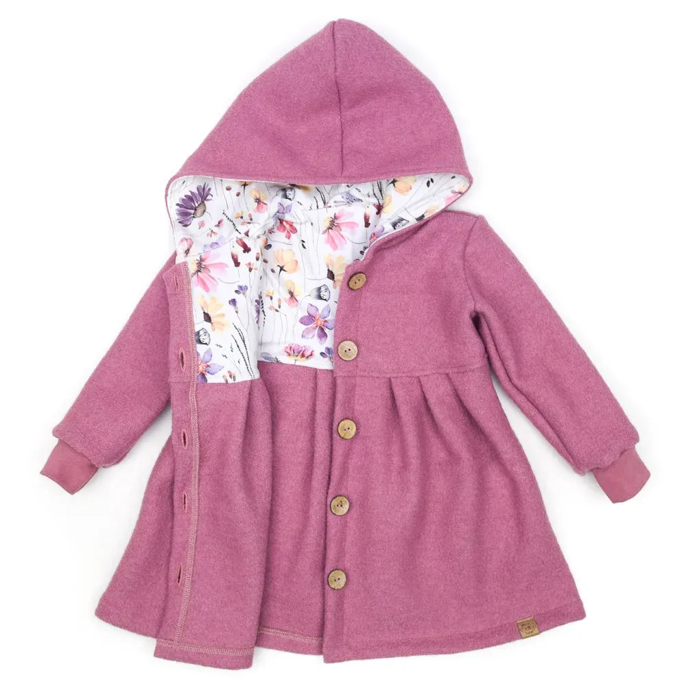 Walkmantel Wollwalk Mantel Mädchen Kinder Meilisu altrosa