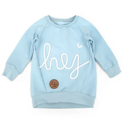 Oversized Pullover Schriftzug | babyblau