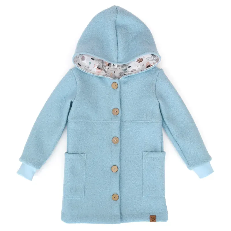 Walkmantel Wollwalk Mantel Mädchen Kinder Meilisu babyblau hellblau