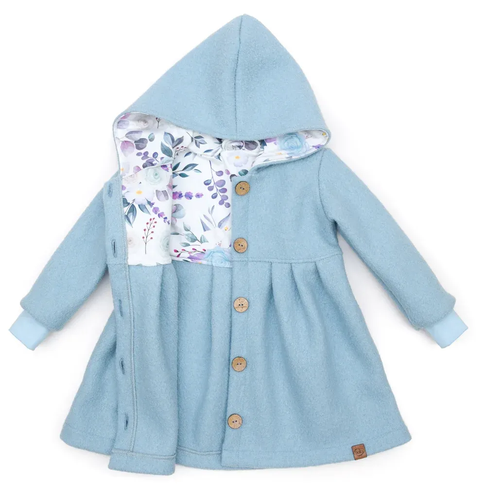 Walkmantel Wollwalk Mantel Mädchen Kinder Meilisu hellblau