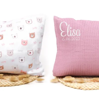 Kissenbezug | cute bear | rosé | individualisierbar