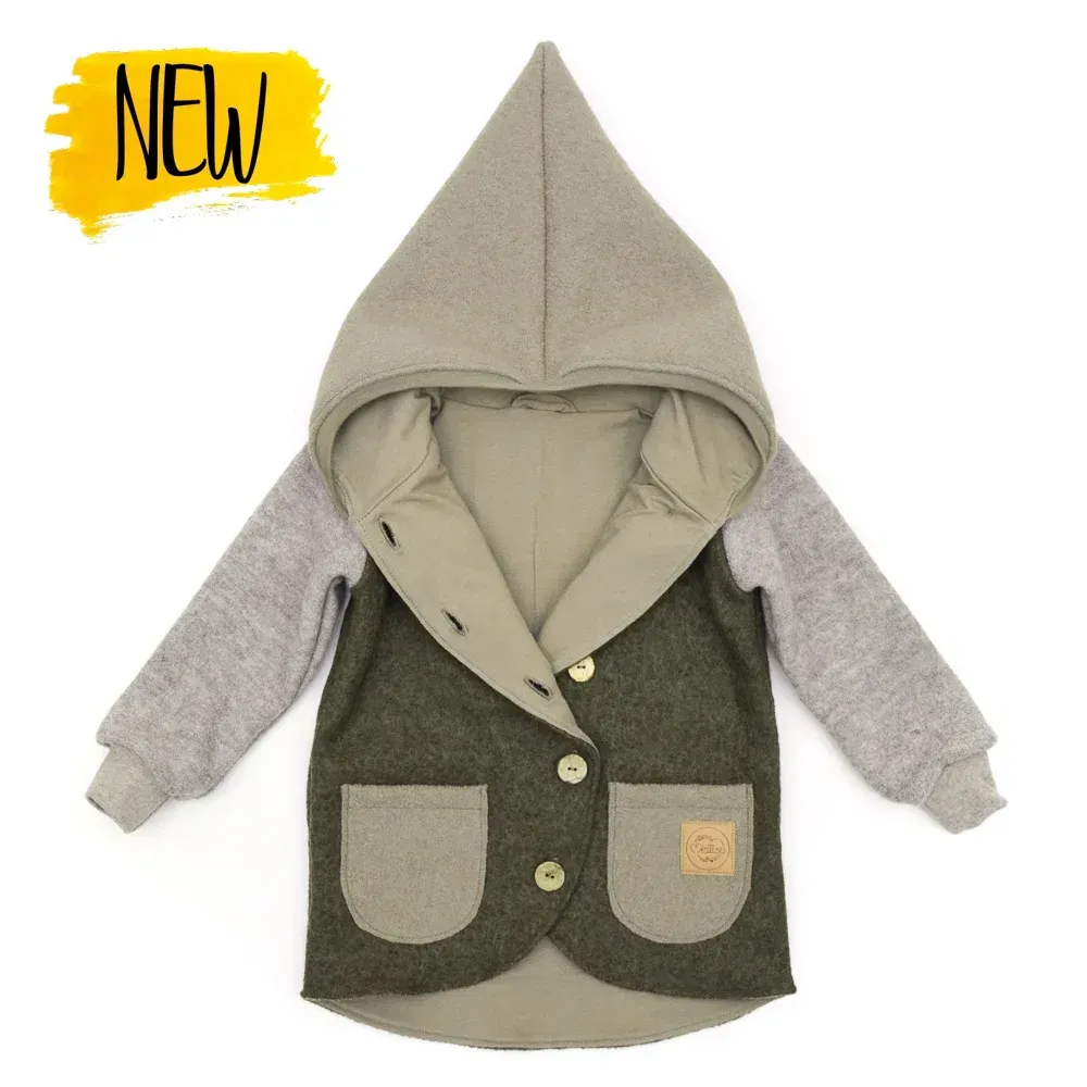 Walkjacke Baby Kinder Color Blocking khaki beige