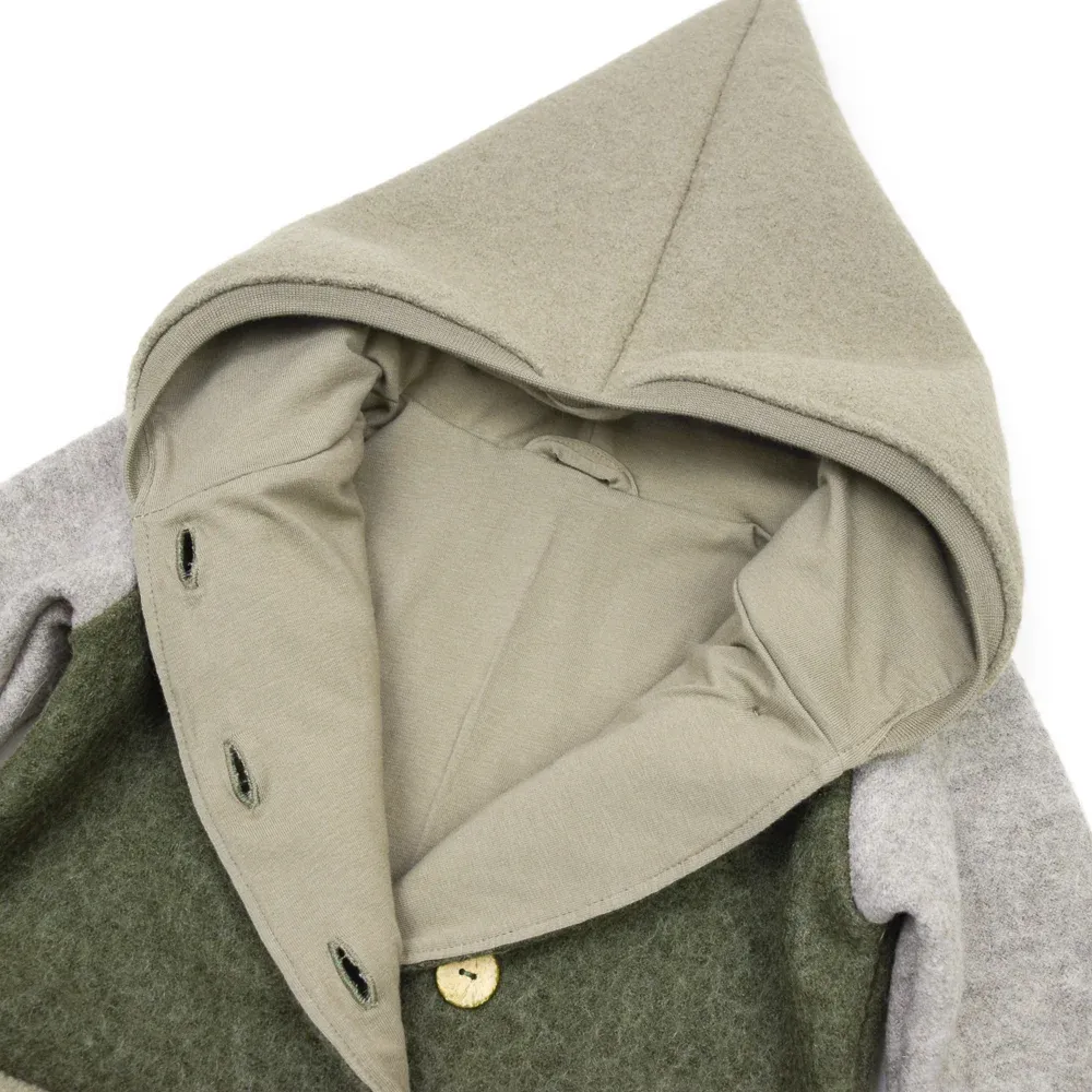 Walkjacke | Color Blocking | khaki - olivbraun
