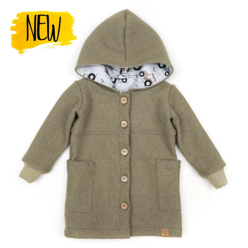 Walkmantel Wollwalk Mantel Mädchen Kinder Jungs Meilisu oliv khaki