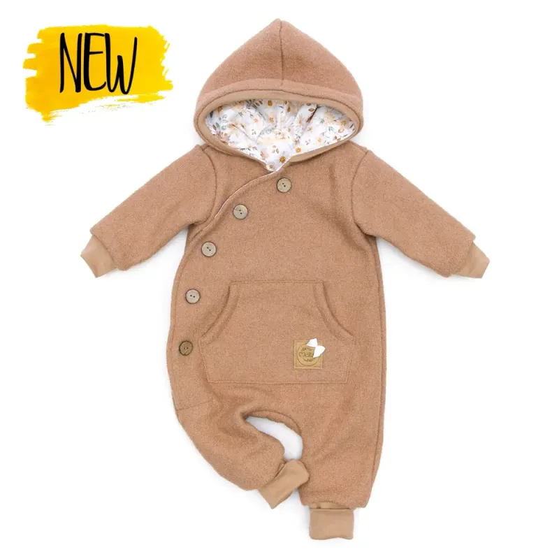 Walkoverall Wollwalk Anzug Baby Kinder nude puder hautfarben