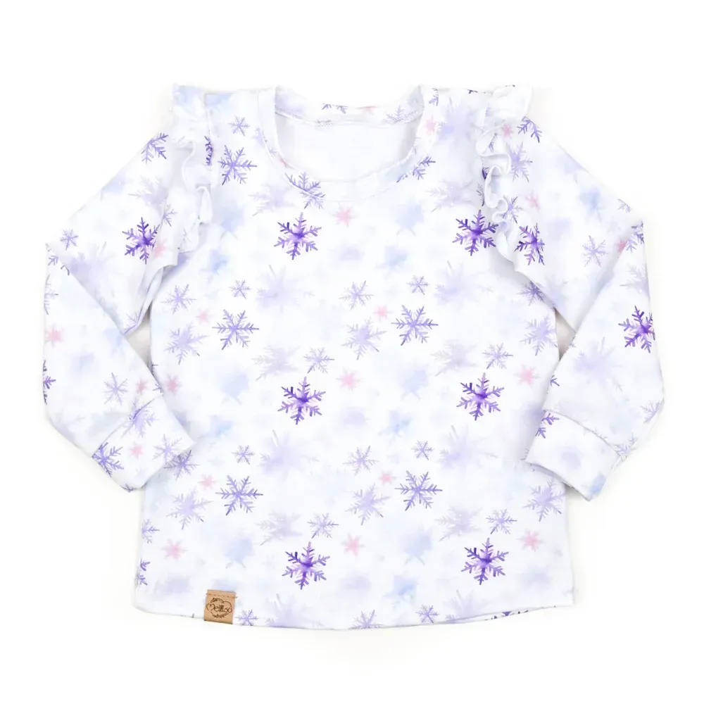 Langarmshirt mit Rüschen | Schneeflocke