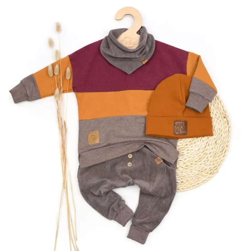 Set | Cord braun | Pullover & Halstuch & Pumphose & Mütze Set | Cord braun | Pullover & Halstuch & Pumphose & Mütze