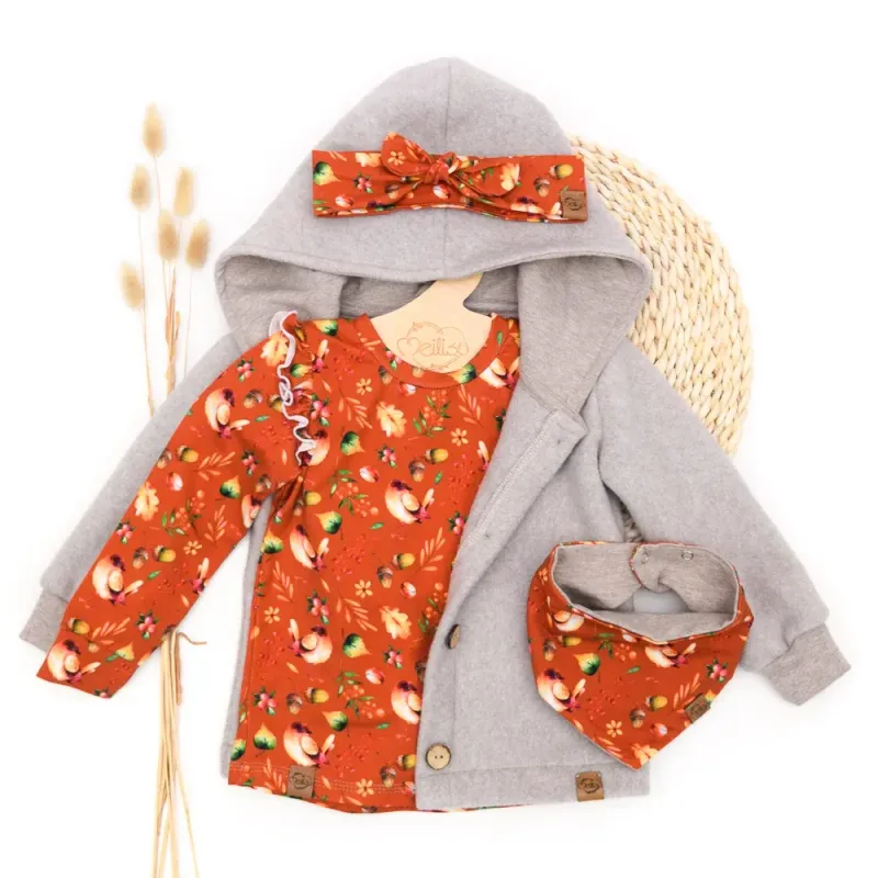 Set | Vogel Fiona | Fleecejacke & Shirt & Halstuch & Haarband