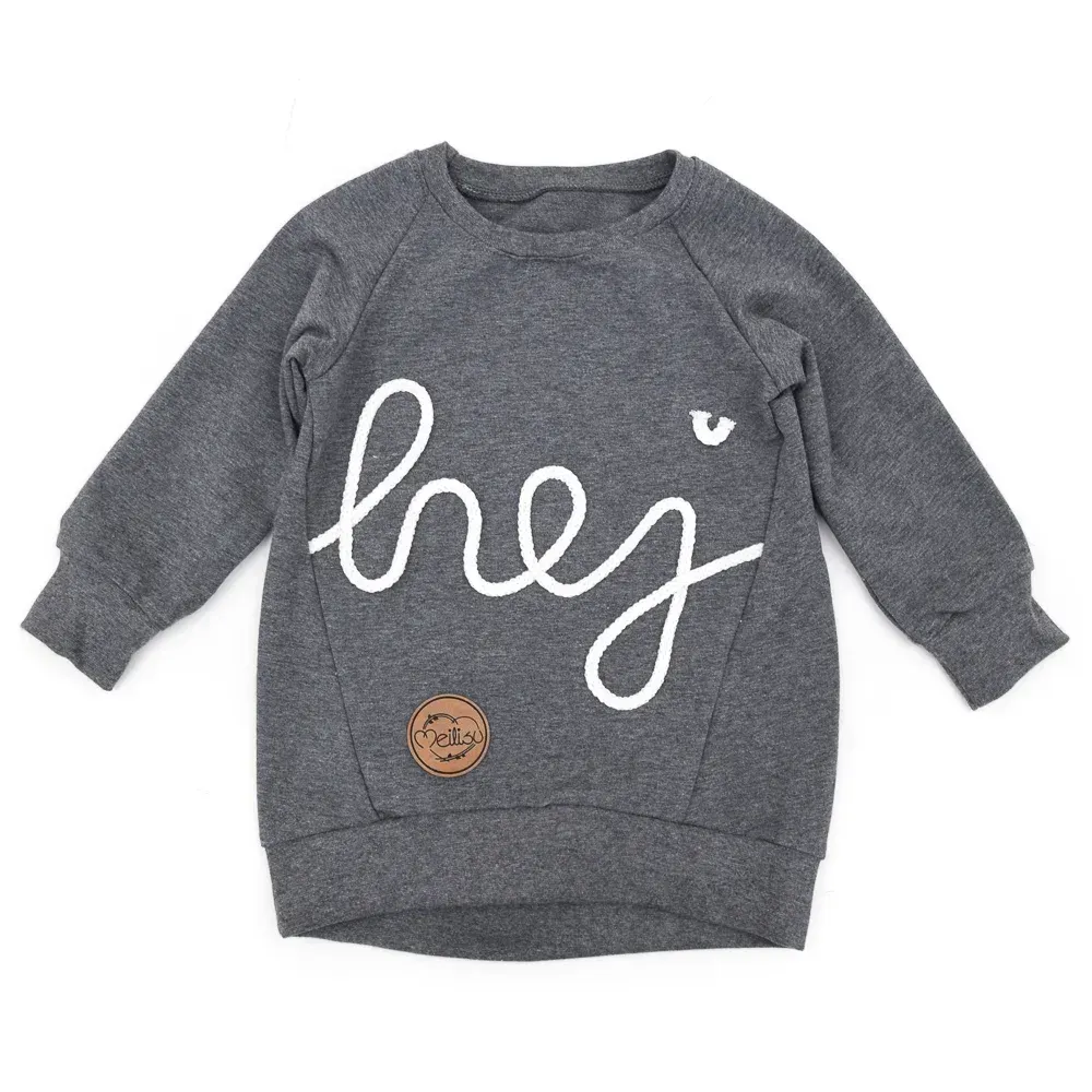 Oversized Pullover Schriftzug | grau