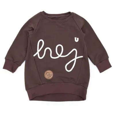 Oversized Pullover Schriftzug | dunkelbraun