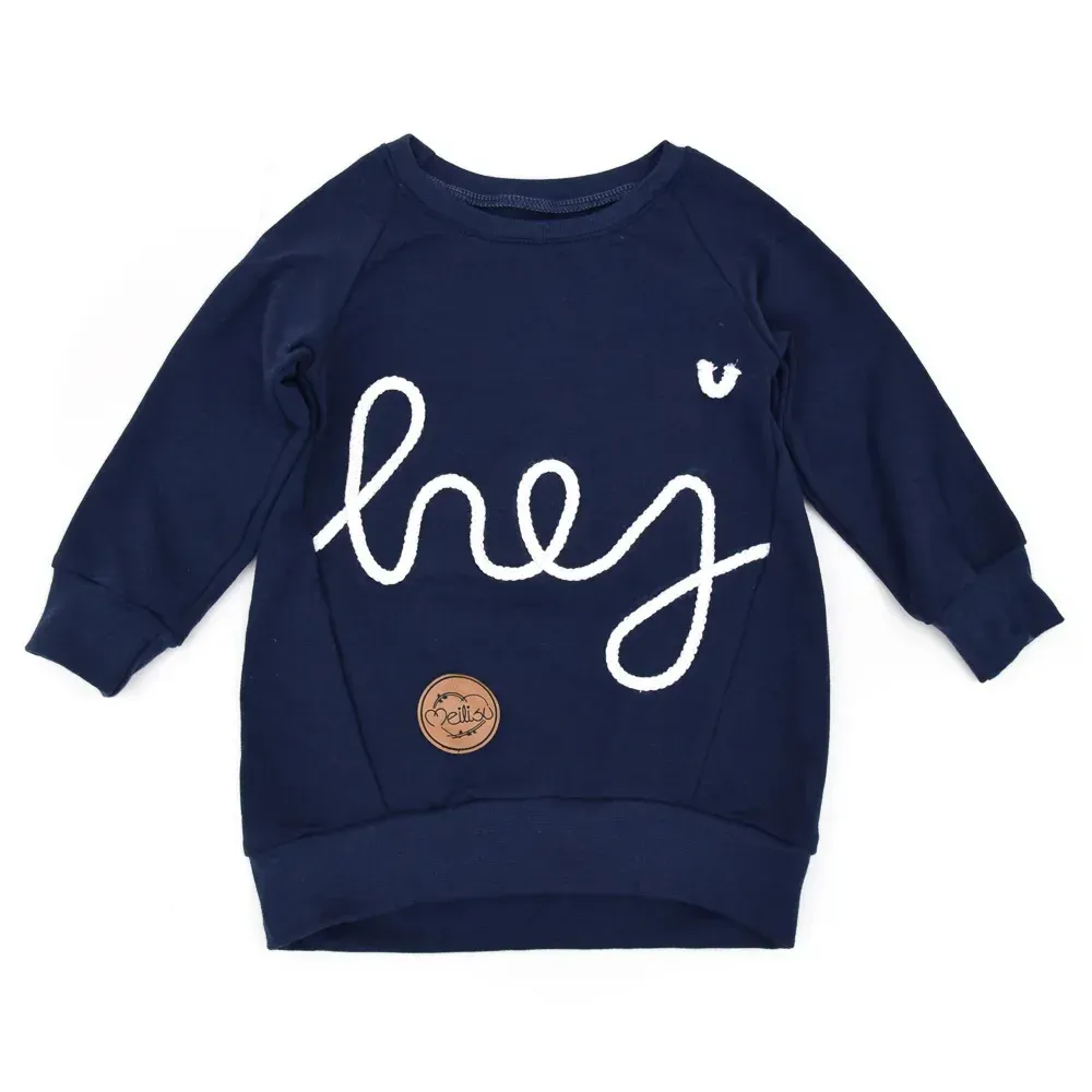 Oversized Pullover Schriftzug | marine