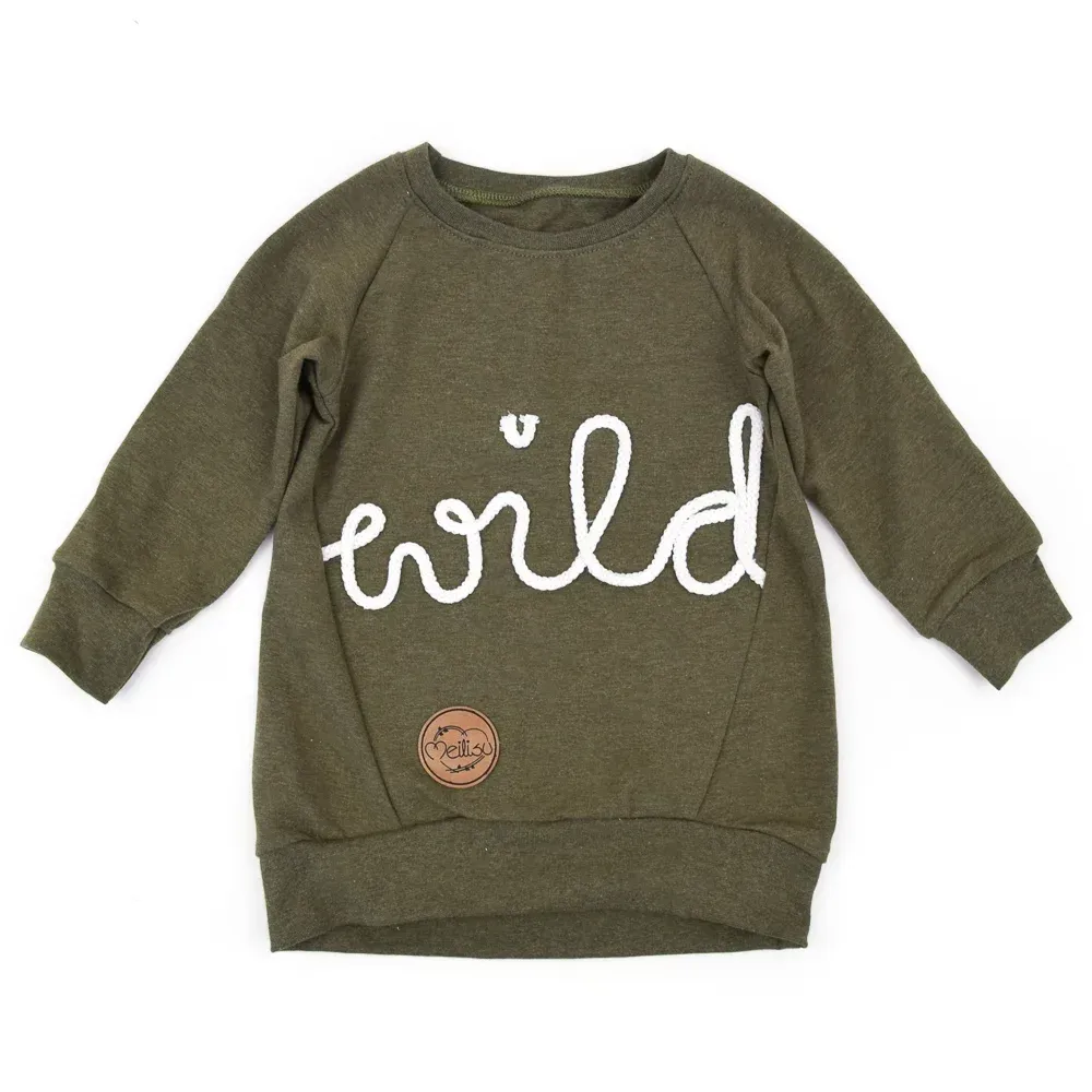Oversized Pullover Schriftzug | khaki