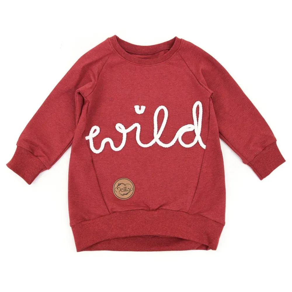 Oversized Pullover Schriftzug | ziegelrot