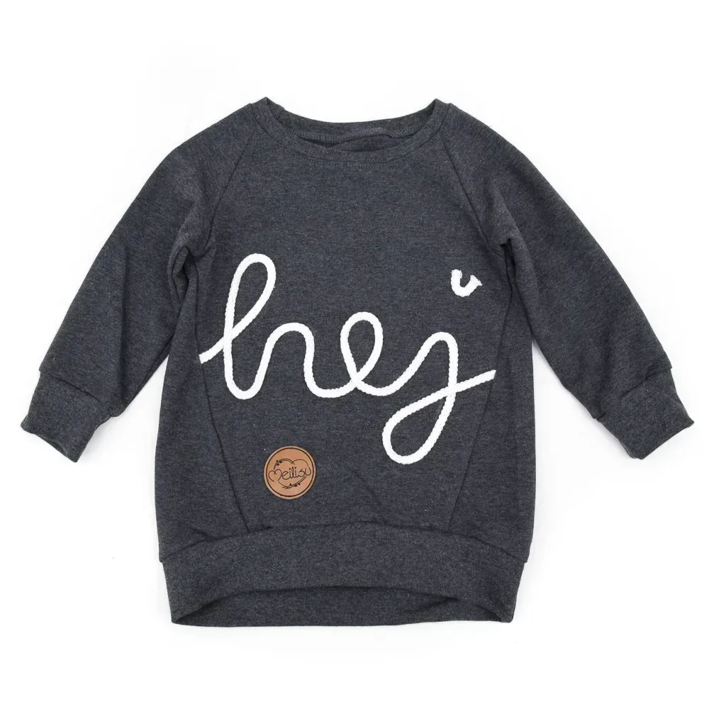 Oversized Pullover Schriftzug | anthrazit
