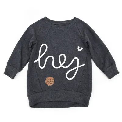 Oversized Pullover Schriftzug | anthrazit