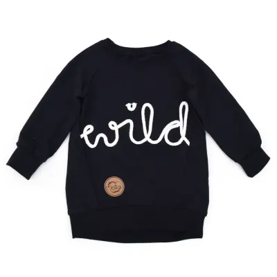 Oversized Pullover Schriftzug | schwarz