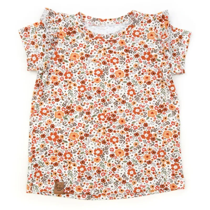 T-Shirt mit Rüschen | Blumenkonfetti