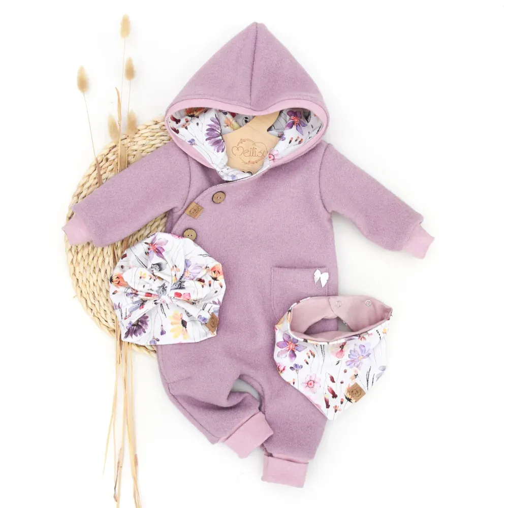 Walkoverall Wollwalk Anzug Baby Kinder puderrosa rosé