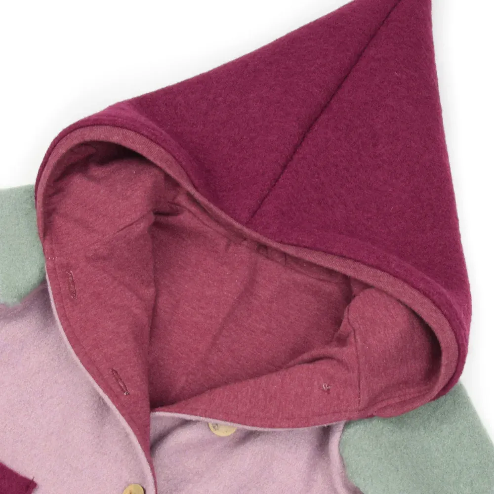 Walkjacke Baby Kinder Color Blocking rosa mint