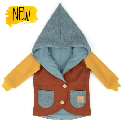 Walkjacke | Color Blocking | rost - dusty blue Walkjacke Baby Kinder Color Blocking rost blau