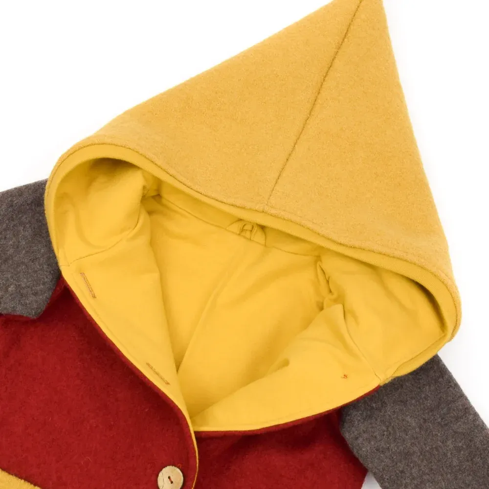 Walkjacke Baby Kinder Color Blocking rot gelb