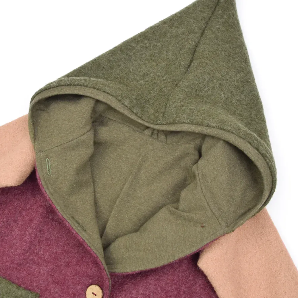 Walkjacke Baby Kinder Color Blocking bordeaux khaki