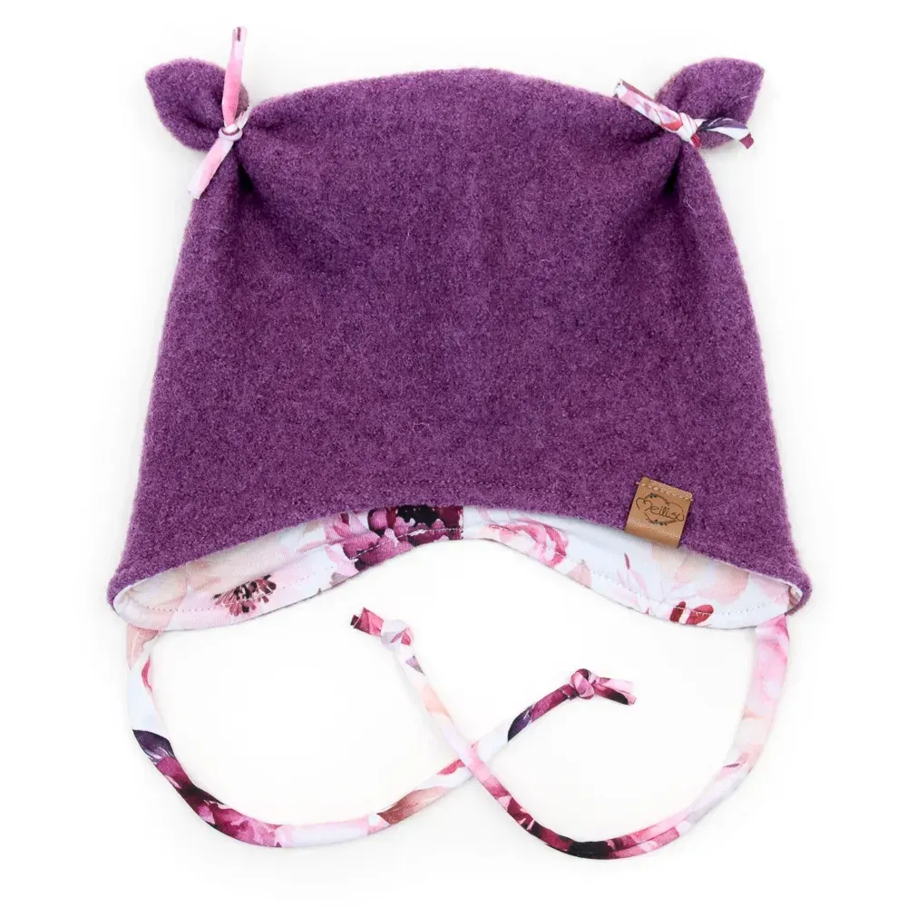 Walkmütze mit Ohren | beere meliert