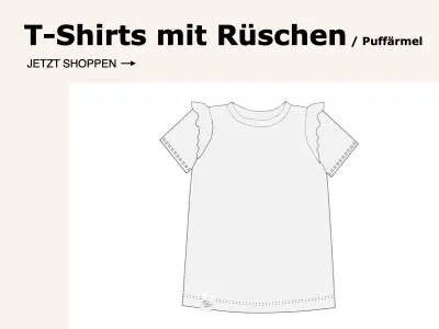 T-Shirts mit Rüschen / Puffärmeln