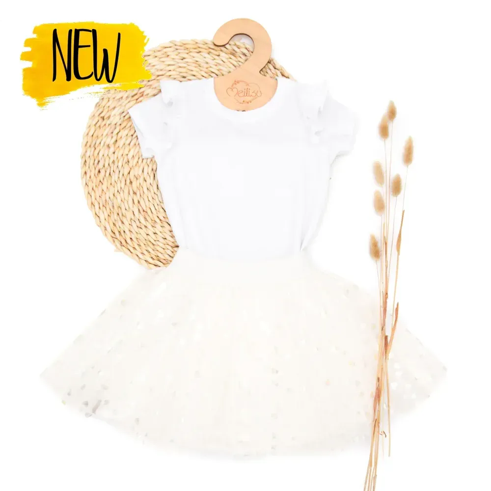 Set | Herzen ivory | Tüllrock & Shirt