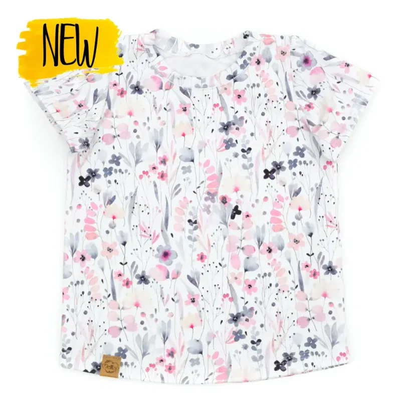 T-Shirt mit Rüschen | Watercolor Flowers T-Shirt mit Rüschen | Watercolor Flowers