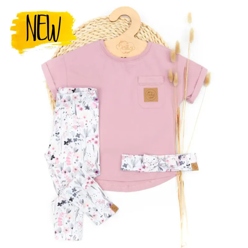 Set | Watercolor Flowers | T-Shirt & Haarband & Leggings