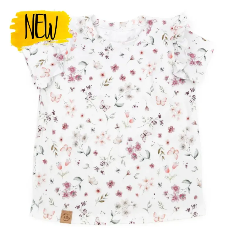 T-Shirt mit Rüschen | kleiner Schmetterling T-Shirt mit Rüschen | kleiner Schmetterling
